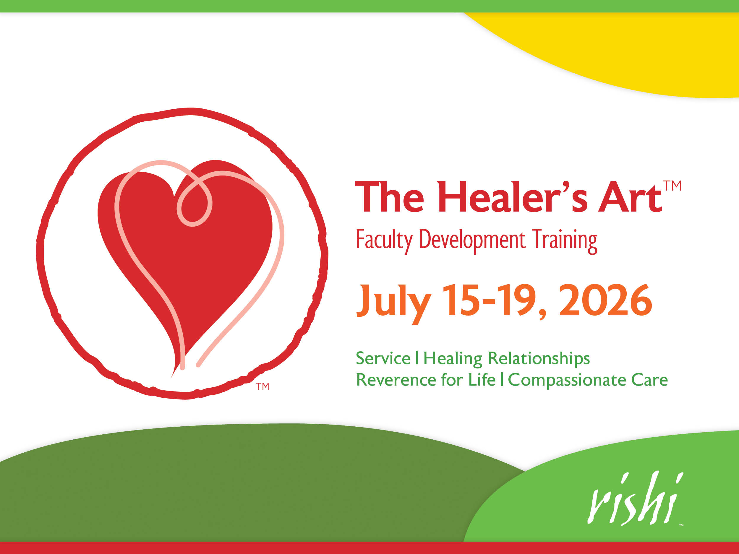 RISHI The Healer's Art July 15-19, 2026